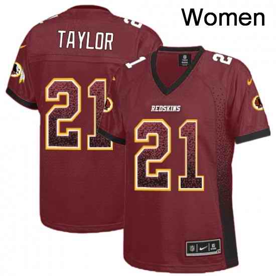 Womens Nike Washington Redskins 21 Sean Taylor Elite Burgundy Red Drift Fashion NFL Jersey